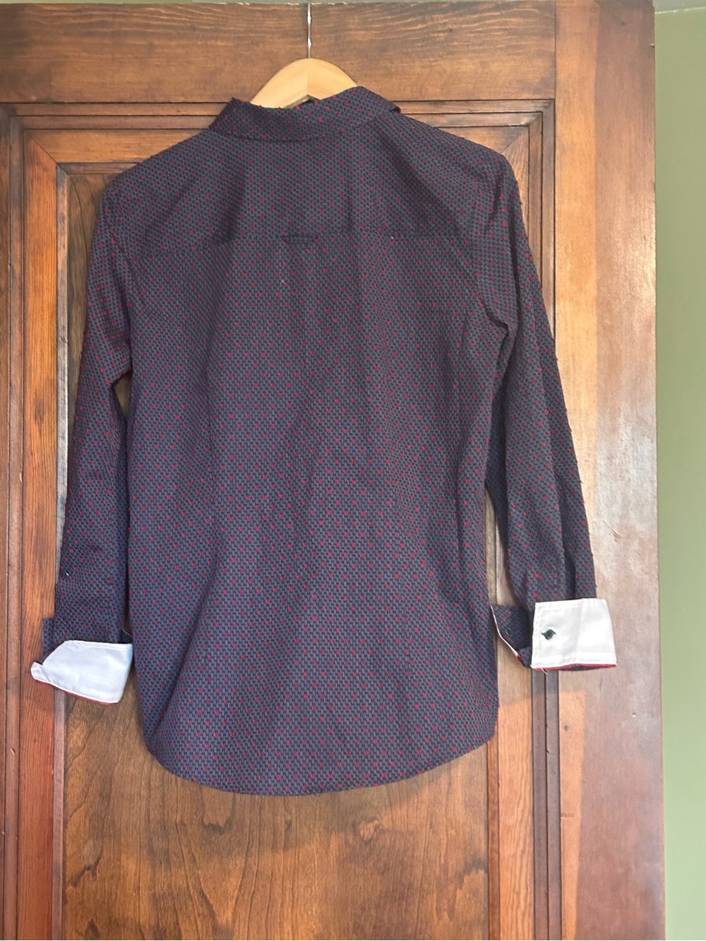 Brooks Brothers Red Fleece Size 4 Navy Red Print Button Down Shirt - Picture 8 of 10